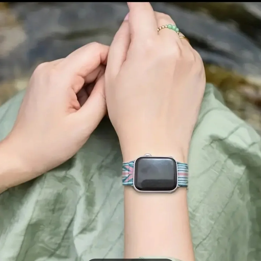 Two Apple Watch Nylon Elastic Bands. 38mm, 40mm, 41mm